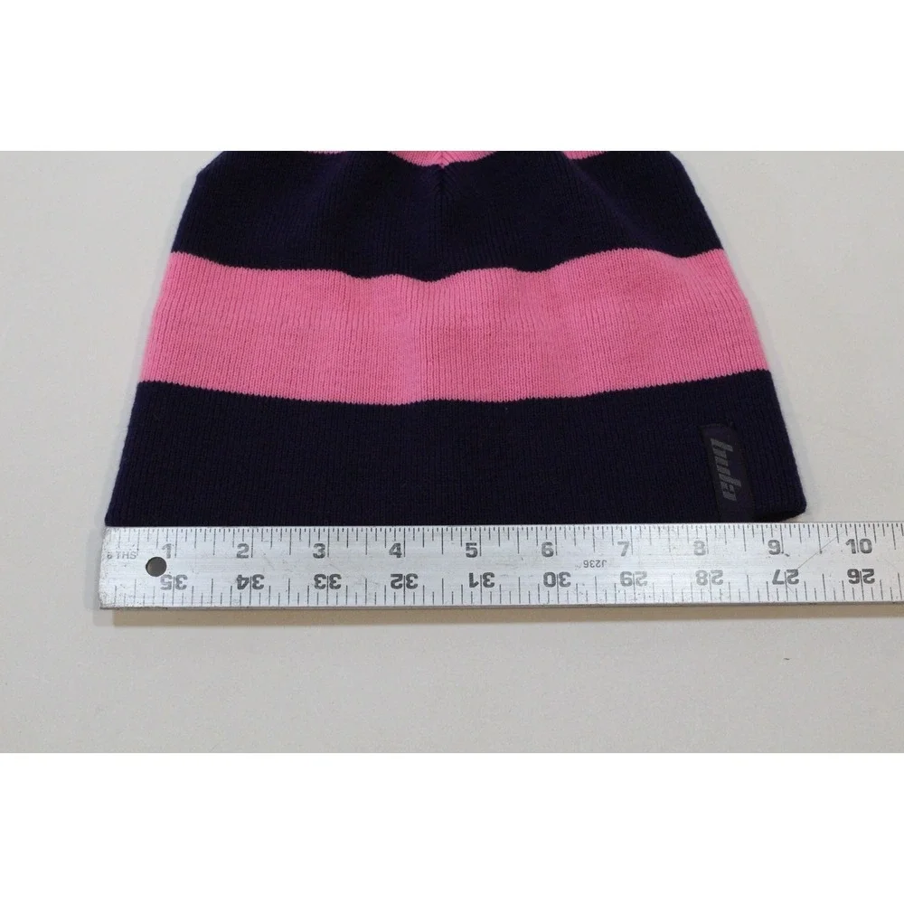 Bula Pink Blue‎ Striped Knit Winter Hat 100% Acrylic  made in Canada
